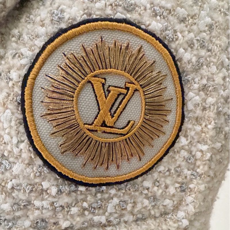 LV 米色學院風粗毛呢西裝外套 36碼 王心凌同款-4