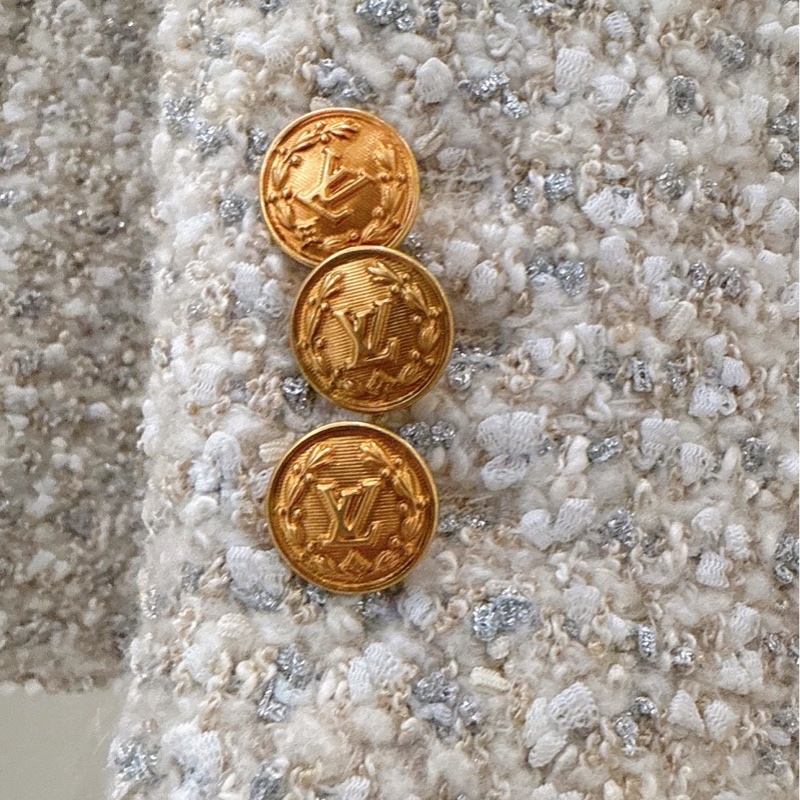 LV 米色學院風粗毛呢西裝外套 36碼 王心凌同款-8