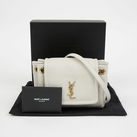 SAINT LAURENT 迷你 Norita 皮革鏈條肩帶單肩包 672738