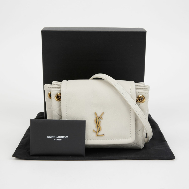 【包稅】SAINT LAURENT 迷你 Norita 皮革鏈條肩帶單肩包 672738-0