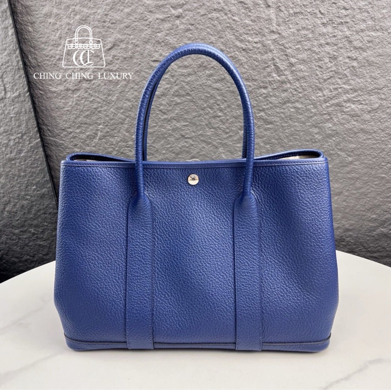 🌈Hermes💙Garden Party 36💙S4深邃藍銀扣💙99新🌈negonda皮🌟-0