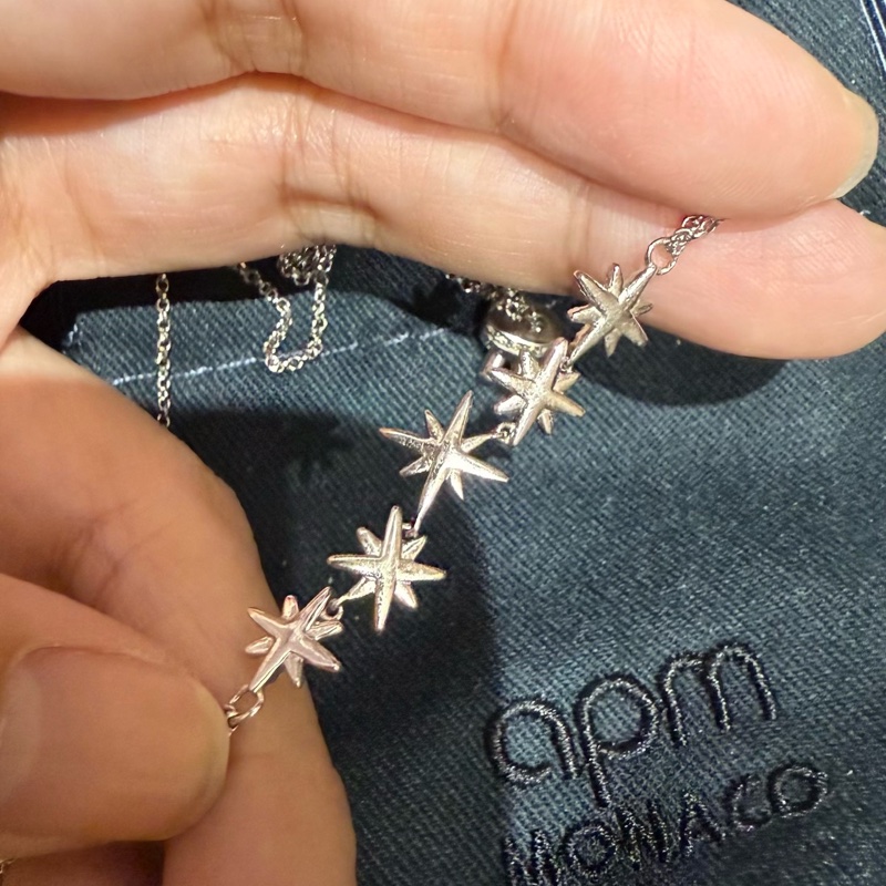 apm流星雙層可調節項鏈-8