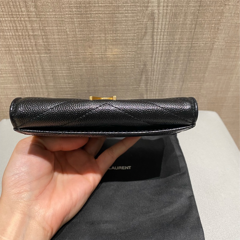 Saint Laurent魚子醬卡扣式零錢包/卡包-7