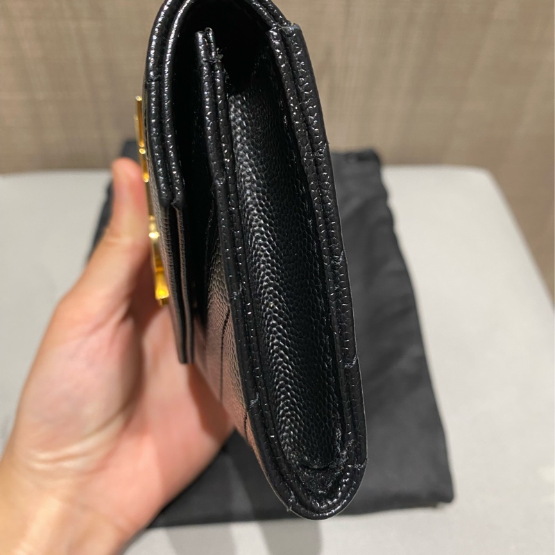 Saint Laurent魚子醬卡扣式零錢包/卡包-9