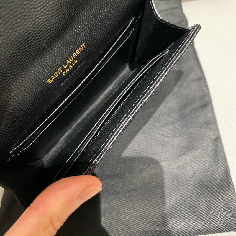 Saint Laurent魚子醬卡扣式零錢包/卡包-11