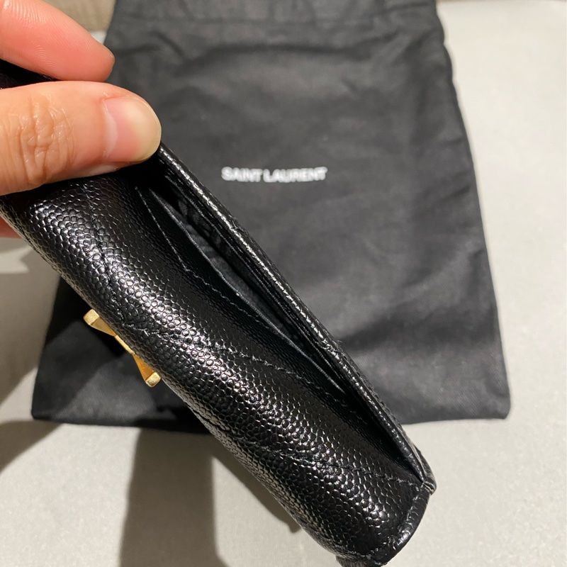 Saint Laurent魚子醬卡扣式零錢包/卡包-12