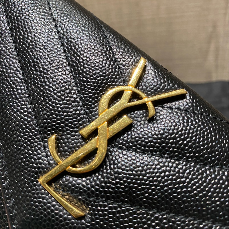 Saint Laurent魚子醬卡扣式零錢包/卡包-13