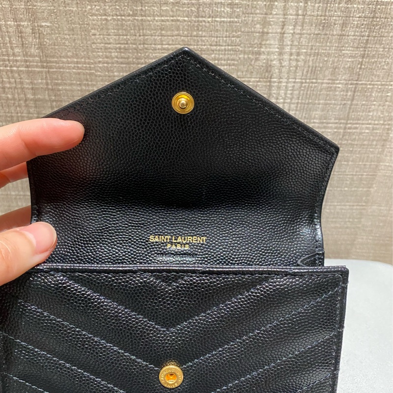 Saint Laurent魚子醬卡扣式零錢包/卡包-14