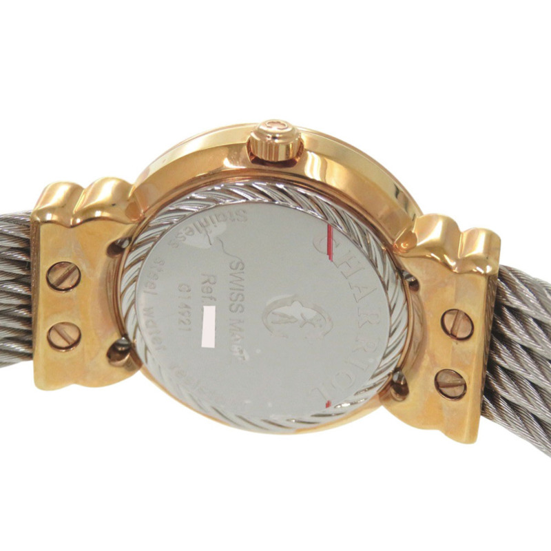 全新未使用 Charriol Saint-Tropez 028BHP.540.552 不鏽鋼白色錶殼粉金錶盤石英腕錶 0597 CHARRIOL-4