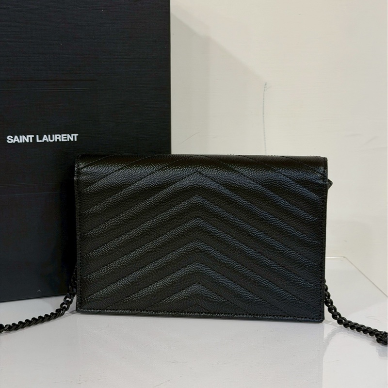 🈶購證99新🆕Ysl so black 魚子醬Woc信封包斜挎單肩包-9