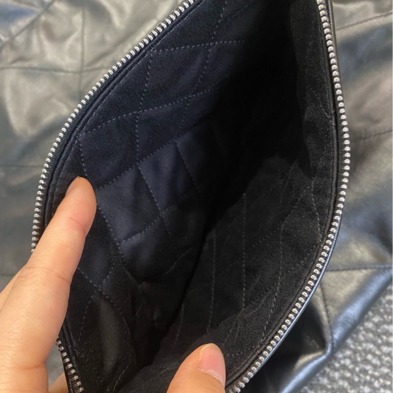 潮男女必備🕶️99新🆕Chanel香奈兒22bag中號so black全黑垃圾袋單肩手提包-13