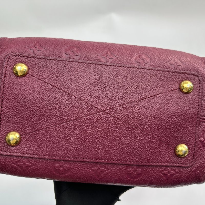 路易威登 Speedy 可拆式可調式肩帶，壓花字母圖案皮革肩背包/斜背包/手提包，酒紅色-5