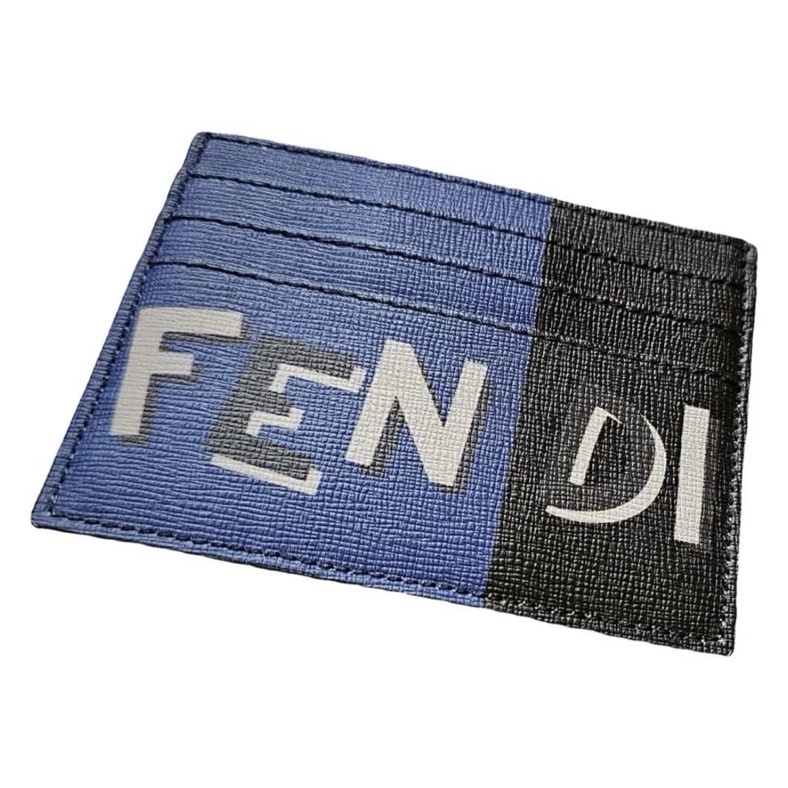 Fendi藍黑撞色造型款卡夾-0