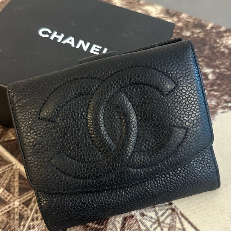 (MYMluxurybag) Chanel 11.5cm 短夾 全皮 錢包 荔枝皮-0