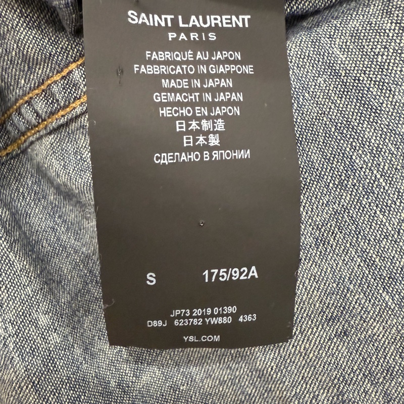 saint Laurent blue denim shirt with frill S 牛仔襯衫-3