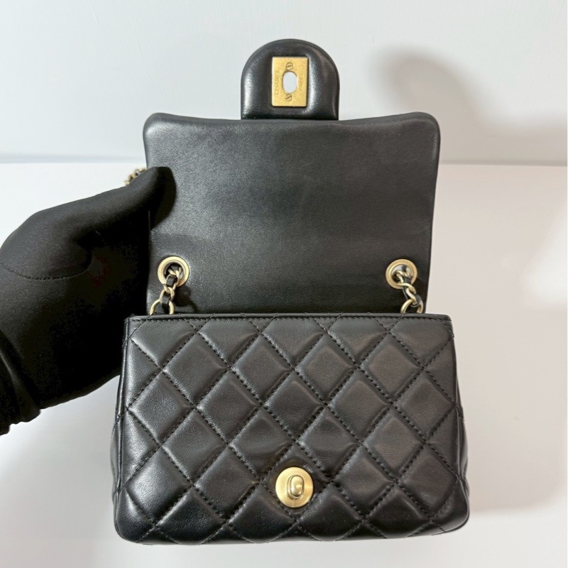 Chanel 金球方胖 黑金 晶片款-11