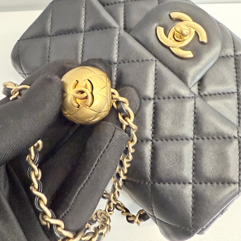 Chanel 金球方胖 黑金 晶片款-10