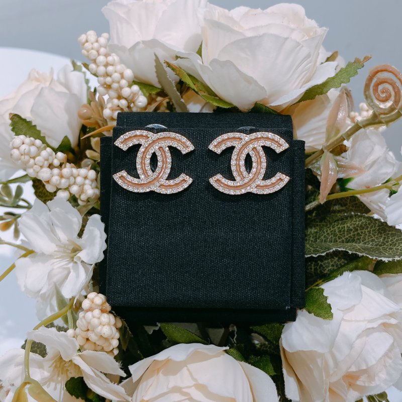 TW4532 Chanel 香奈兒 經典雙C耳環 Big CC Logo Earrings Enamel/Crystal x GHW-0