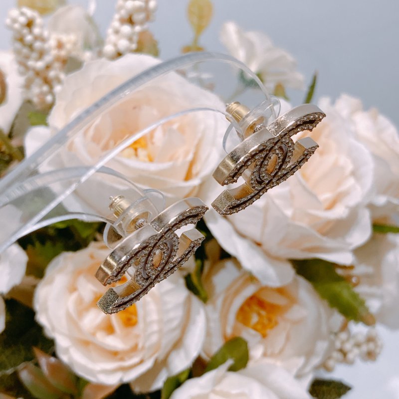 TW4532 Chanel 香奈兒 經典雙C耳環 Big CC Logo Earrings Enamel/Crystal x GHW-4