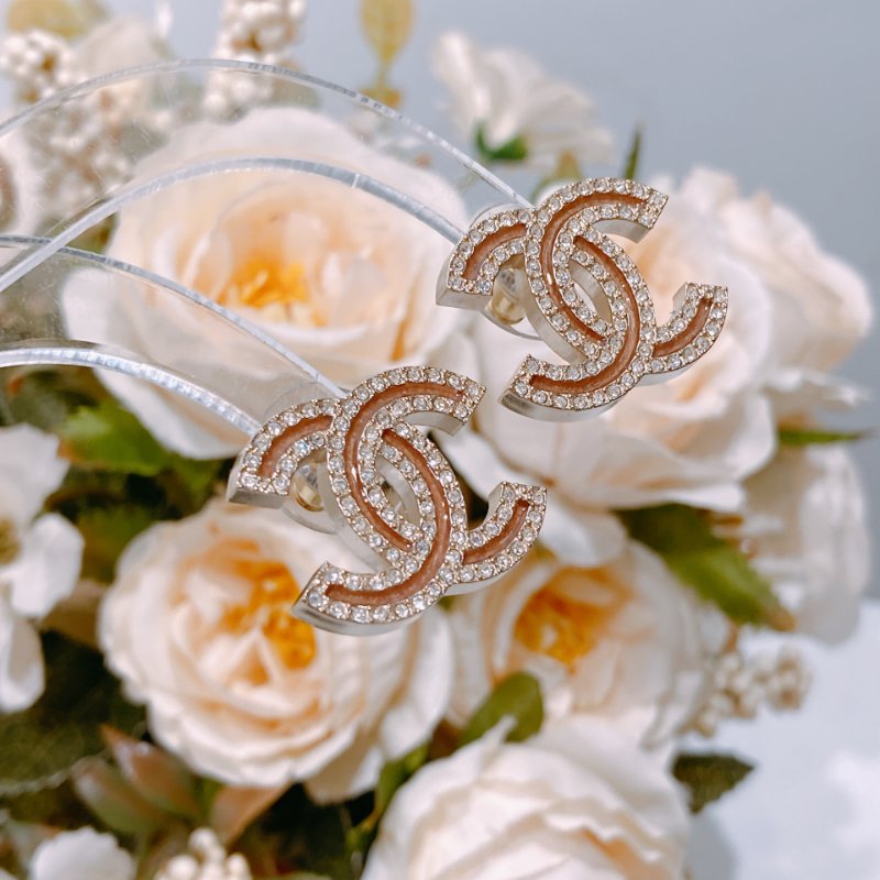 TW4532 Chanel 香奈兒 經典雙C耳環 Big CC Logo Earrings Enamel/Crystal x GHW-5