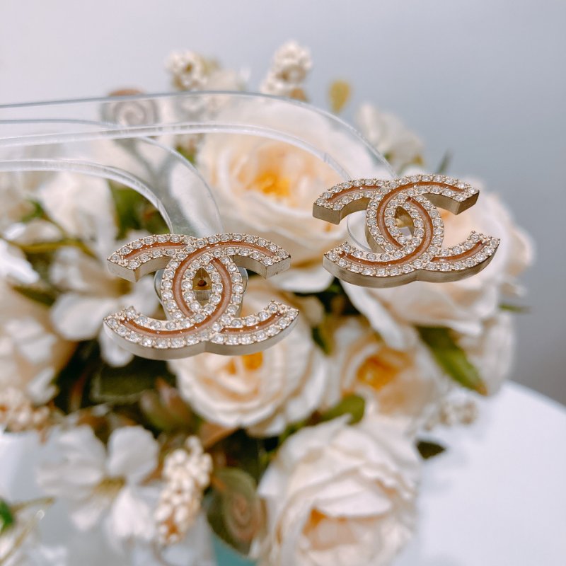 TW4532 Chanel 香奈兒 經典雙C耳環 Big CC Logo Earrings Enamel/Crystal x GHW-6