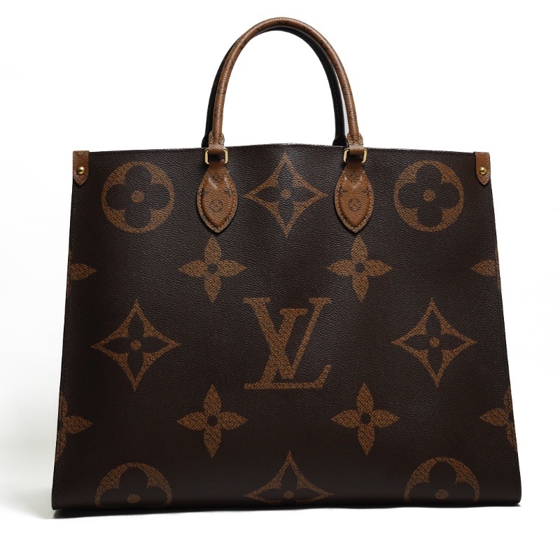 LOUIS VUITTON LV 路易威登 棕色 原花帆布 OnTheGo MM 兩用包-0
