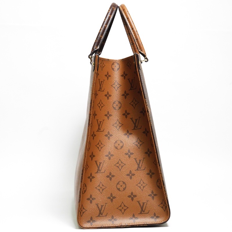 LOUIS VUITTON LV 路易威登 棕色 原花帆布 OnTheGo MM 兩用包-3