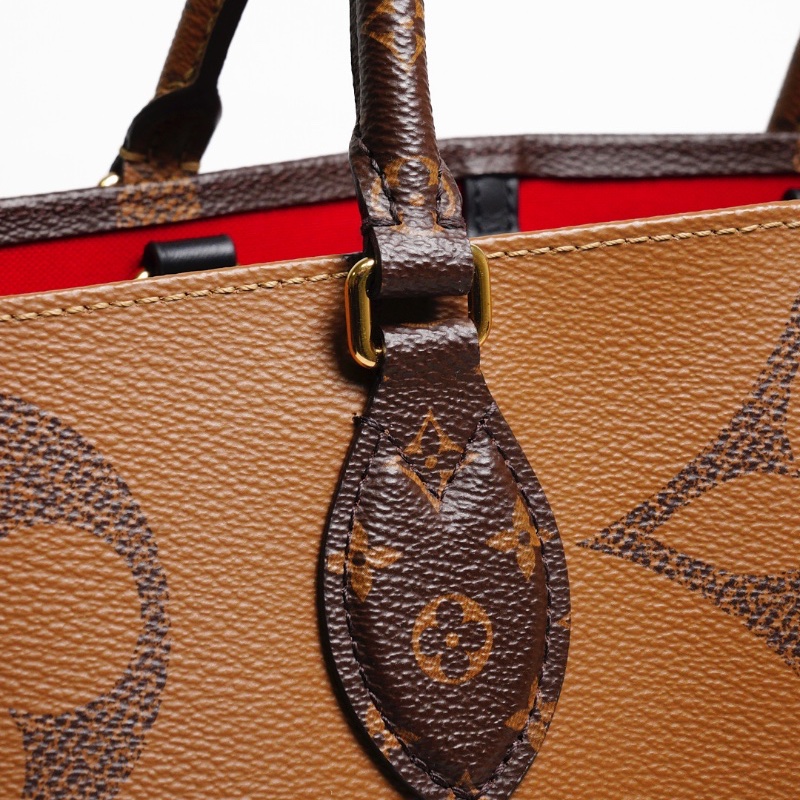 LOUIS VUITTON LV 路易威登 棕色 原花帆布 OnTheGo MM 兩用包-5