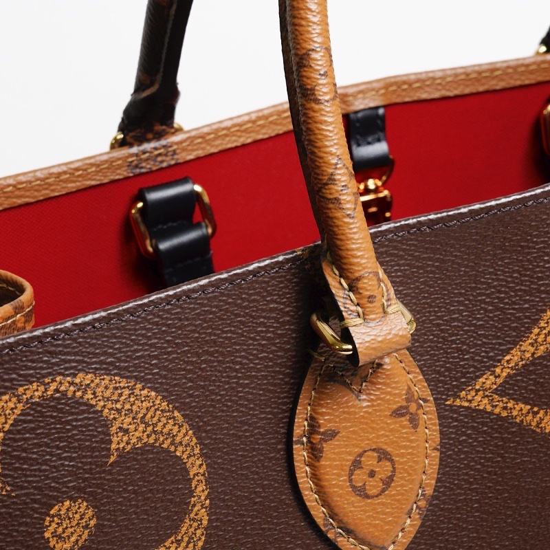 LOUIS VUITTON LV 路易威登 棕色 原花帆布 OnTheGo MM 兩用包-7