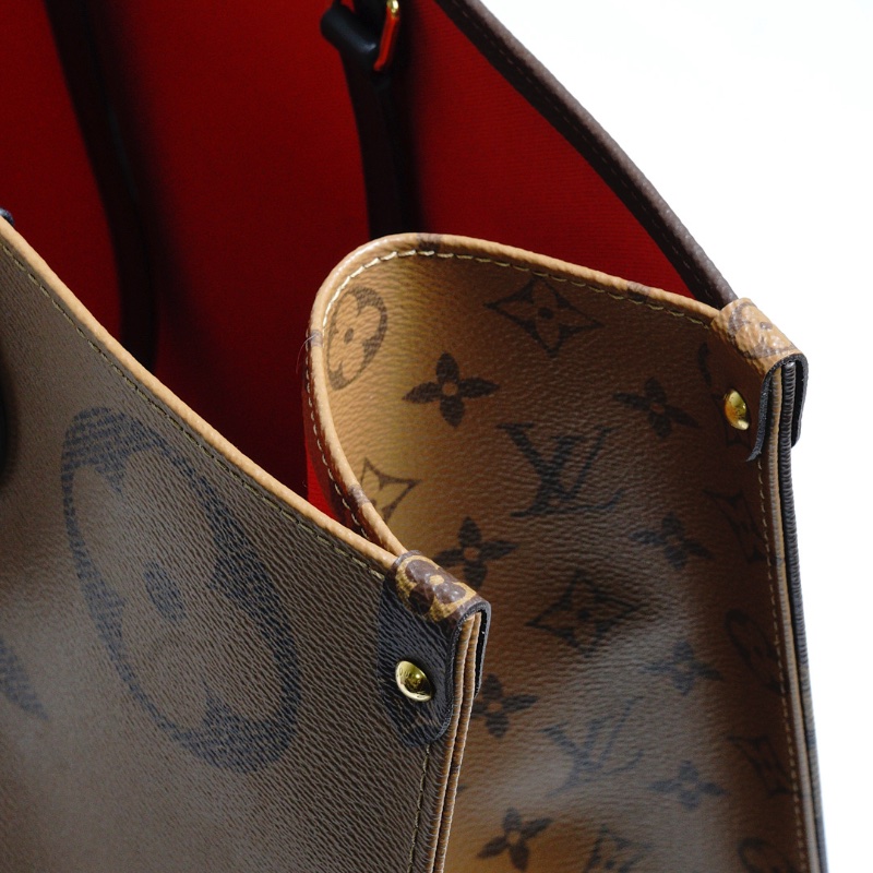 LOUIS VUITTON LV 路易威登 棕色 原花帆布 OnTheGo MM 兩用包-12