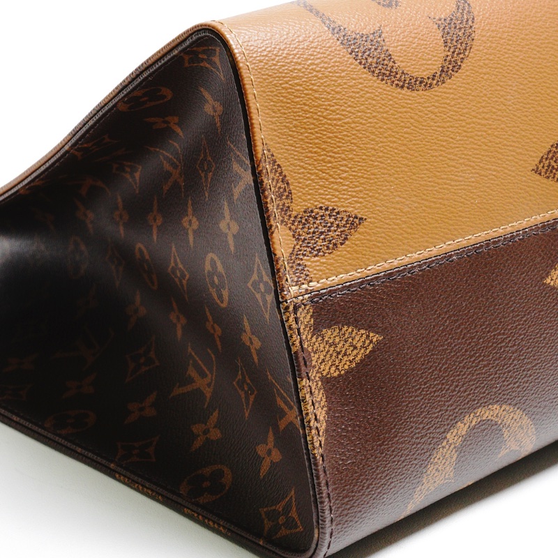 LOUIS VUITTON LV 路易威登 棕色 原花帆布 OnTheGo MM 兩用包-15