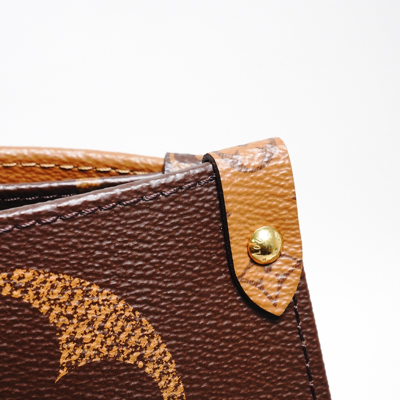 LOUIS VUITTON LV 路易威登 棕色 原花帆布 OnTheGo MM 兩用包-18