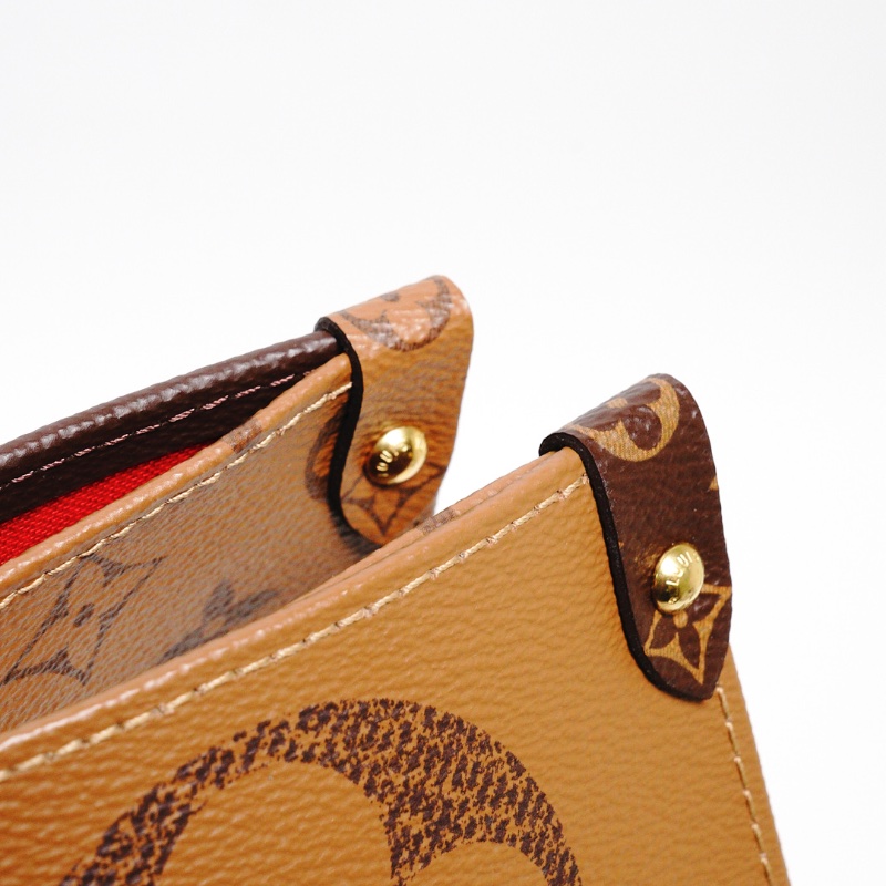 LOUIS VUITTON LV 路易威登 棕色 原花帆布 OnTheGo MM 兩用包-19