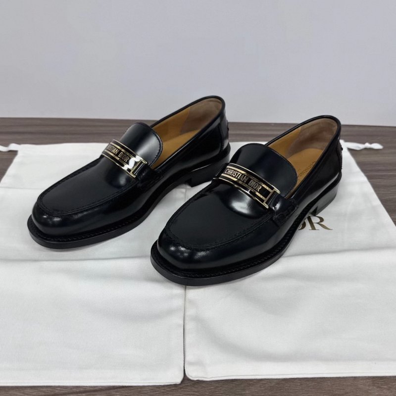 DIOR 黑色徽標樂福鞋厚底鞋36碼 全新閒置配件盒子塵袋吊牌-1