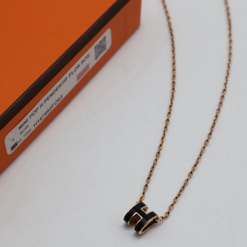 HERMES Mini pop H項鍊 - 黑金-2