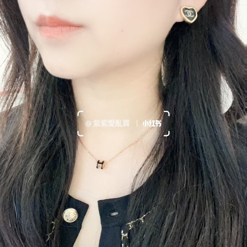 HERMES Mini pop H項鍊 - 黑金-8