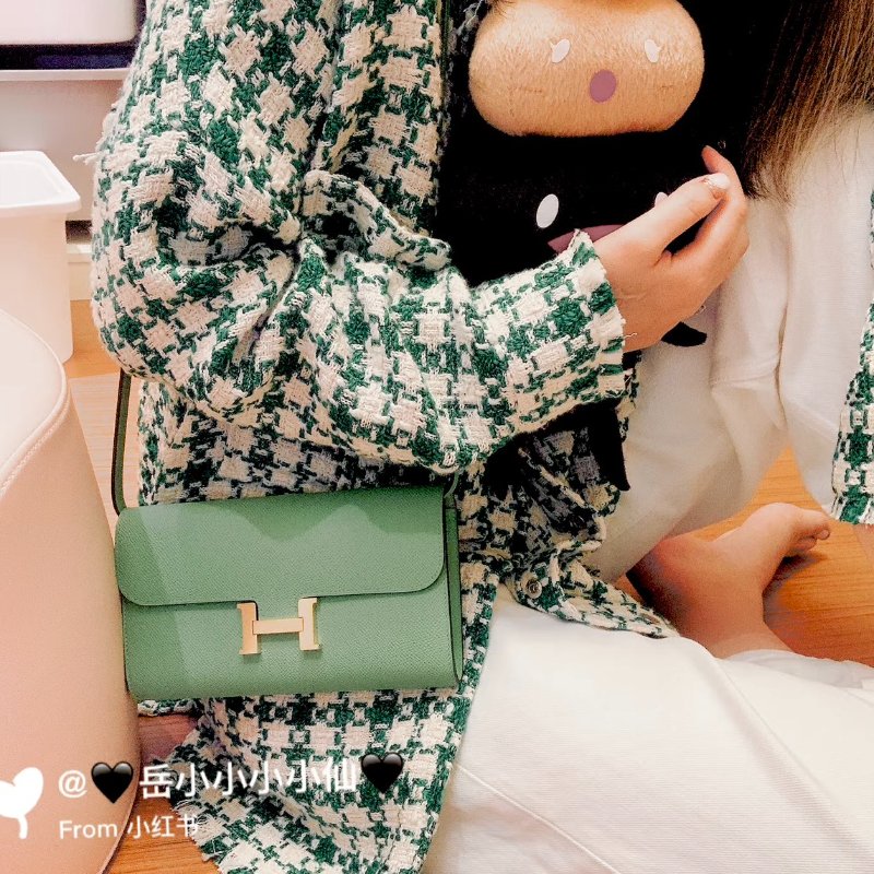 HERMES Constance to go - 牛油果綠金 Z-1