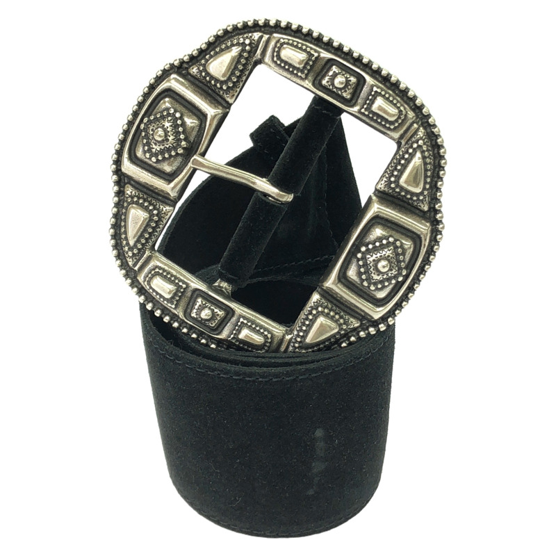 ETRO 男士黑色麂皮皮帶（二手）-0