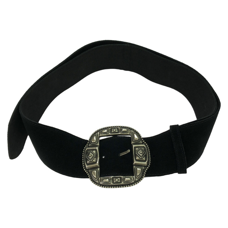 ETRO 男士黑色麂皮皮帶（二手）-1