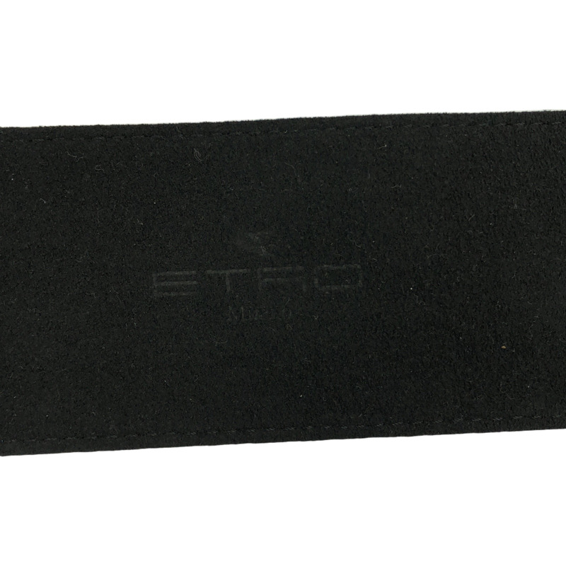 ETRO 男士黑色麂皮皮帶（二手）-6