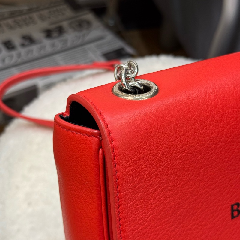 (膠膜未撕)巴黎世家 Balenciaga Everyday 20年春夏款紅色皮革粒面Woc-13