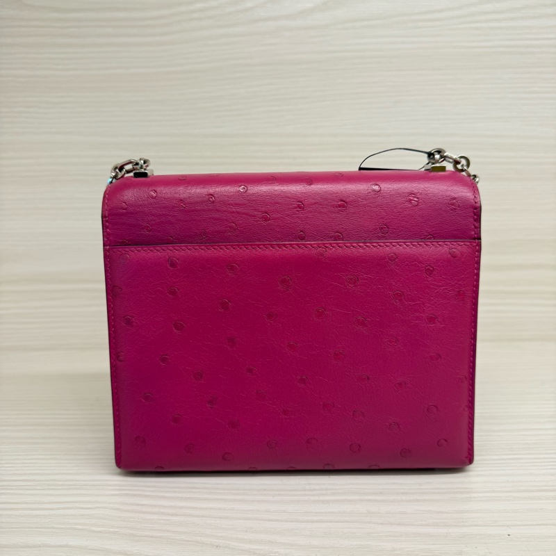 Hermes verrou mini手槍包 L3木槿紫鴕鳥皮銀釦 C刻-1