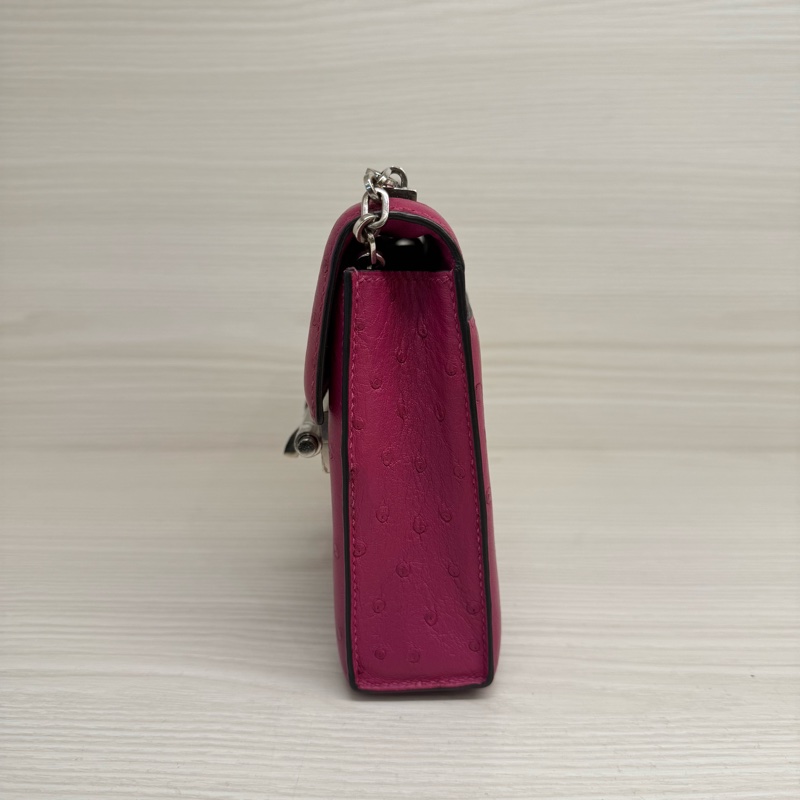 Hermes verrou mini手槍包 L3木槿紫鴕鳥皮銀釦 C刻-2