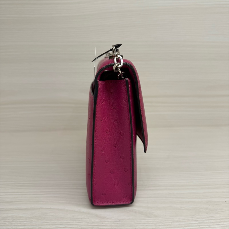 Hermes verrou mini手槍包 L3木槿紫鴕鳥皮銀釦 C刻-3