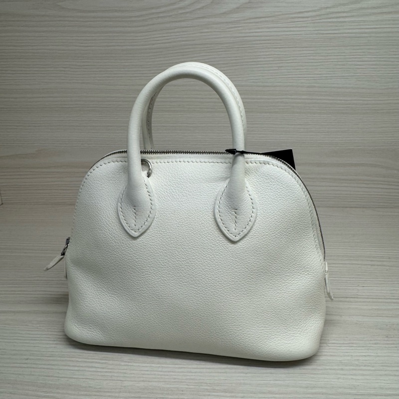 HERMES MINI BOLIDE純白內拼檸檬黃U刻-2