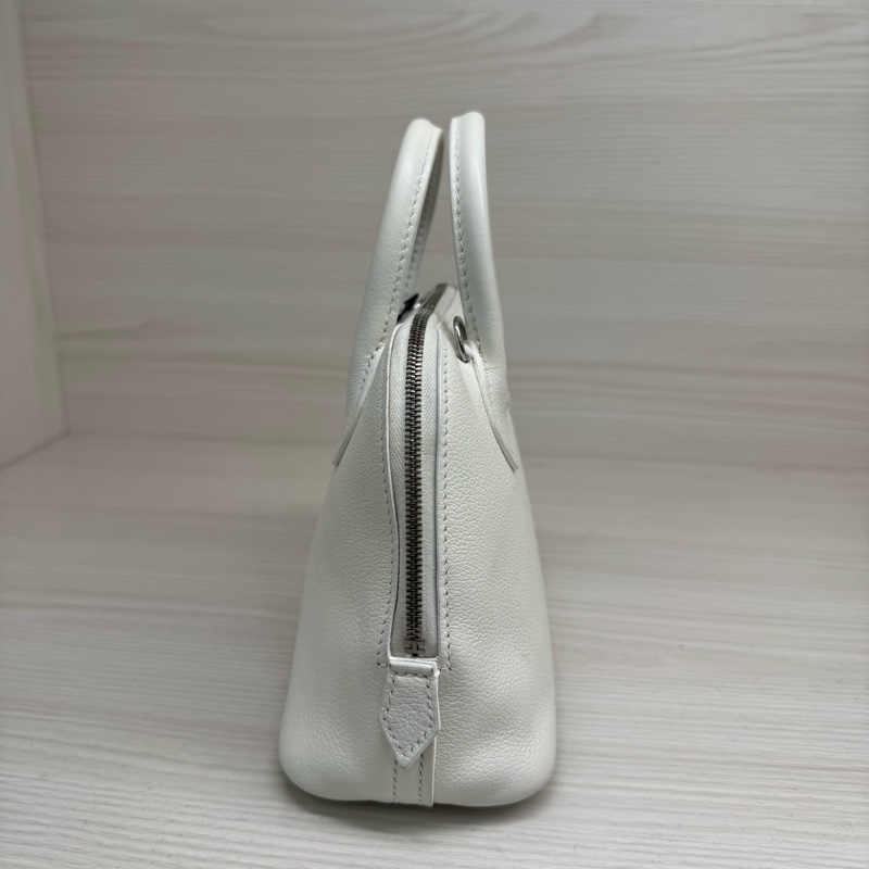 HERMES MINI BOLIDE純白內拼檸檬黃U刻-3