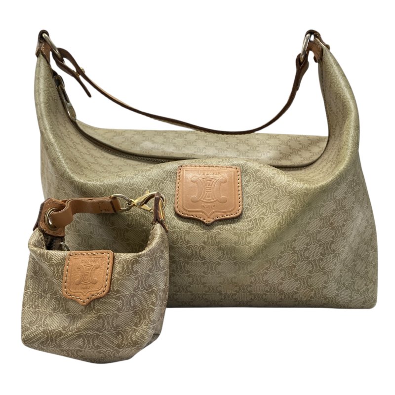 CELINE 賽琳 Macadam Vintage 子母包 Triomphe帆布 手提包 米色老花-0