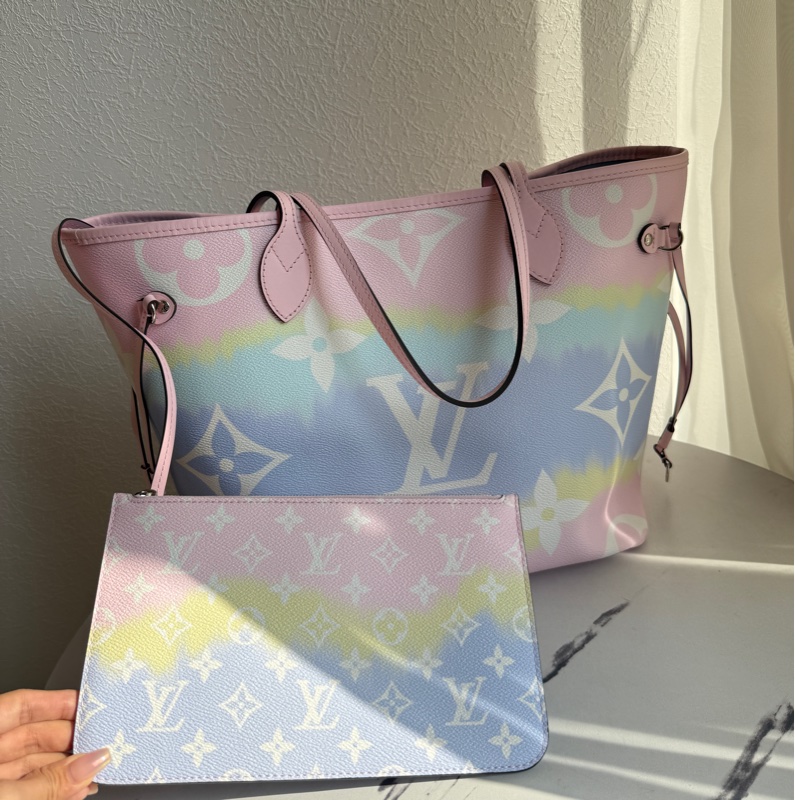 lv never full MM 超級好看漸層彩虹托特包 啊啊啊啊好好看-0