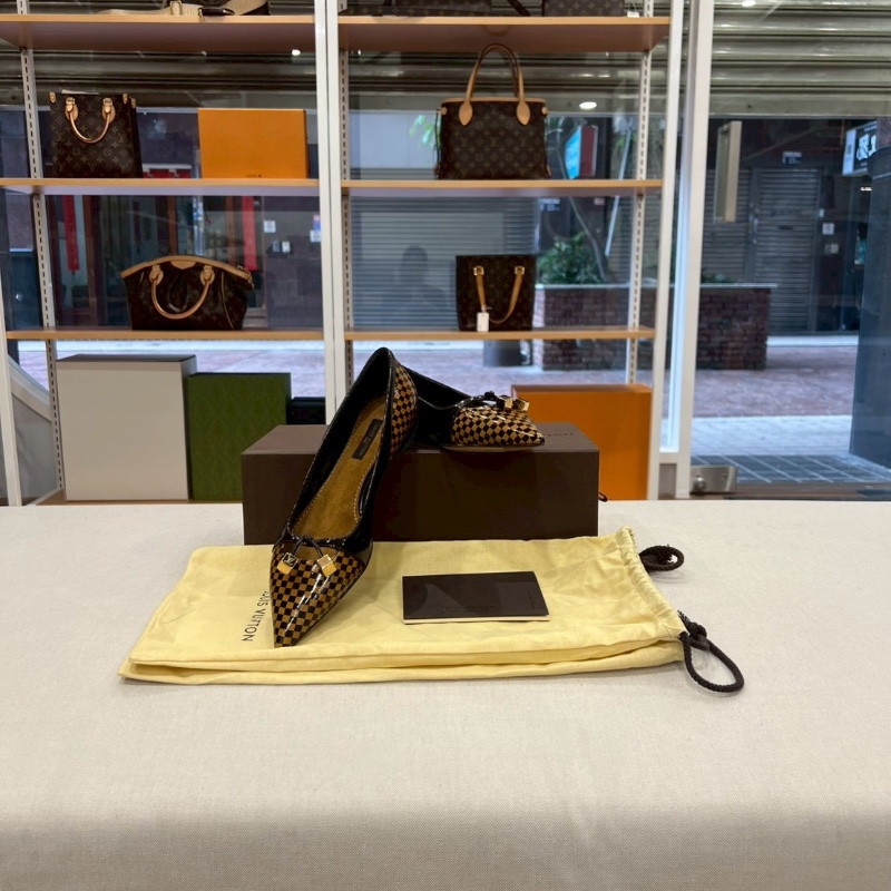 LV Ballet Leather Flats 棋盤格瓶底便鞋-2