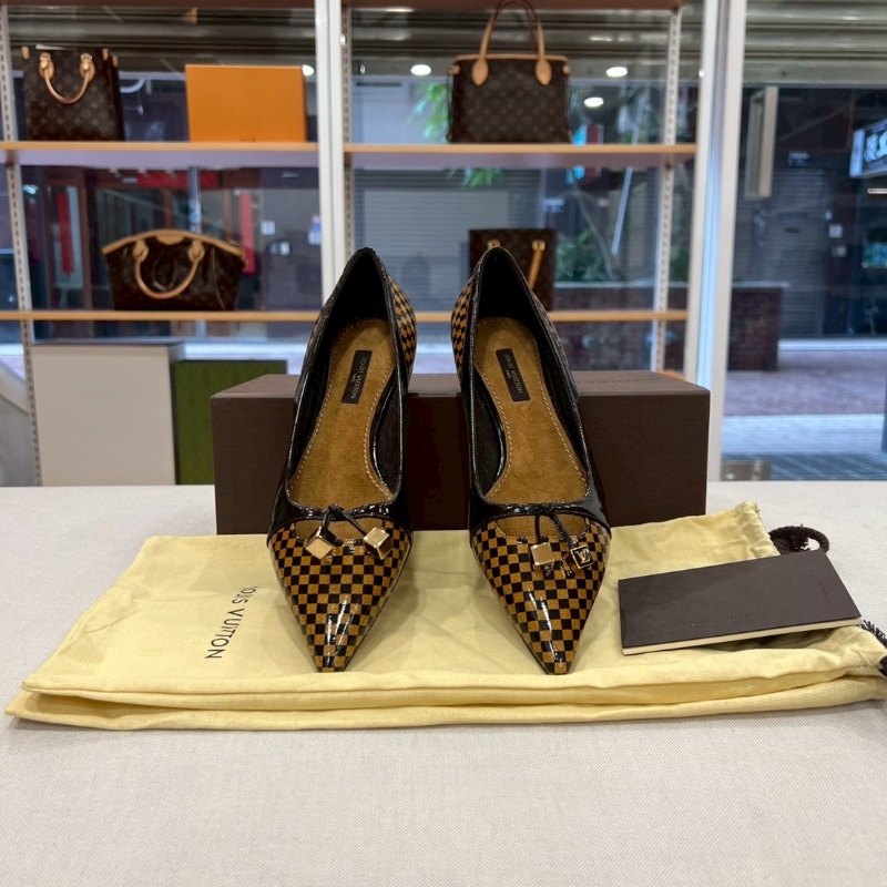 LV Ballet Leather Flats 棋盤格瓶底便鞋-5